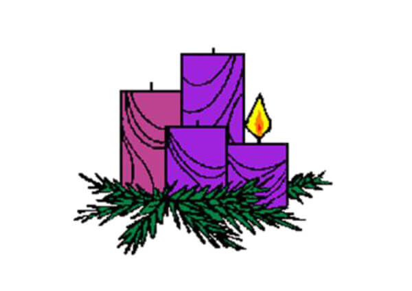 four illustrated candles for advent