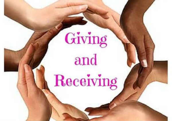 Hand encircles around giving and recieving