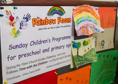 Notice board for the Sunday Children's Programme