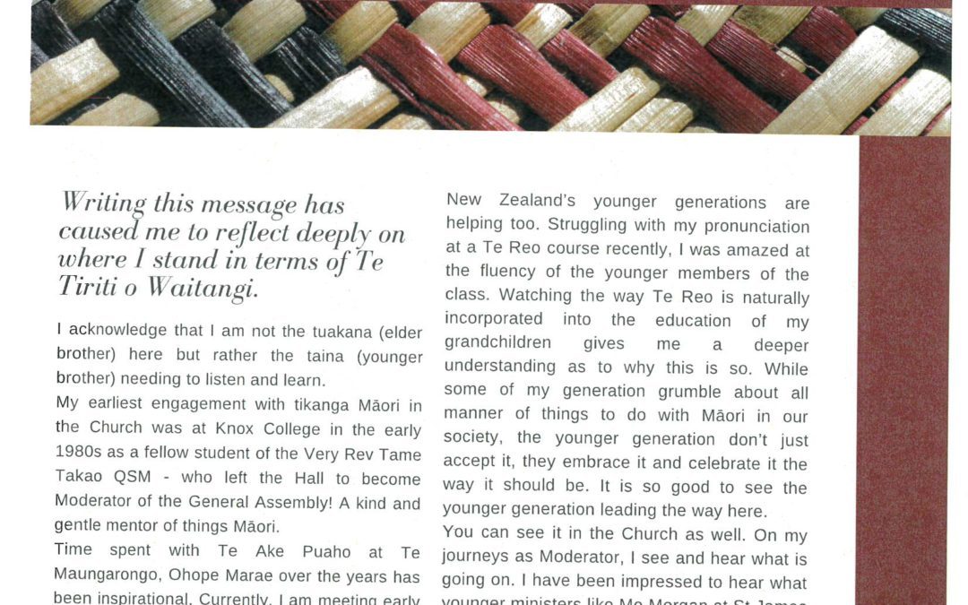 Moderator’s message for Waitangi Day